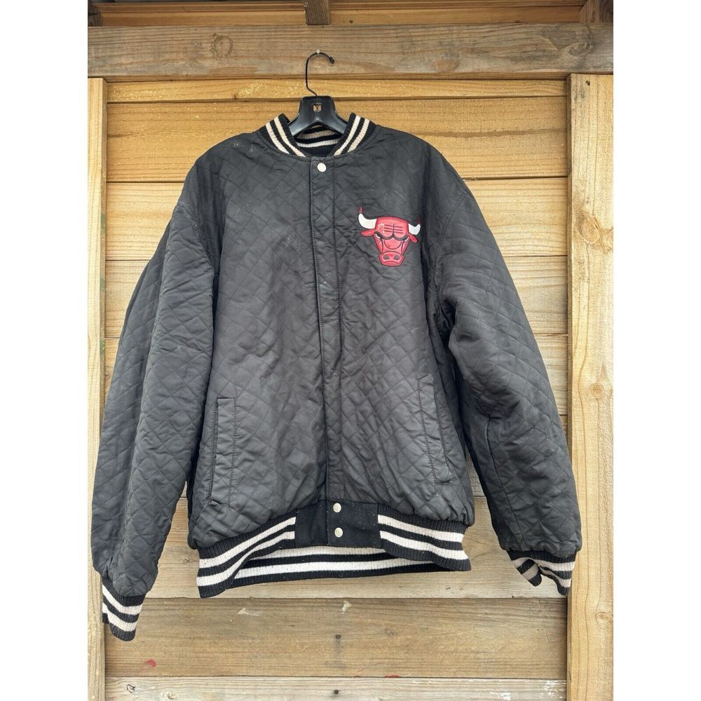 Vintage Rare Chicago Bulls NBA Championships Jacket Large Reversible *READ DES** - Picture 12 of 16